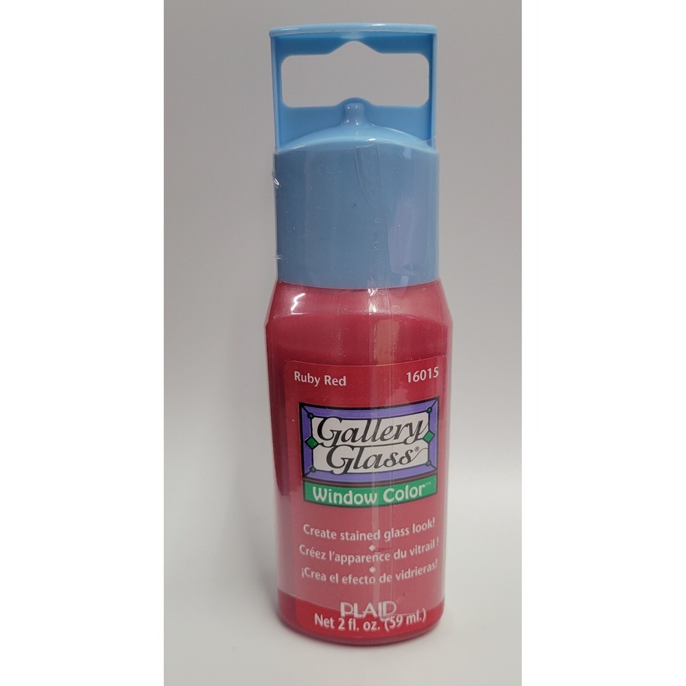 Plaid Gallery Glass Window Color Ruby Red 16015 Stained Glass Look Paint 2oz NEW